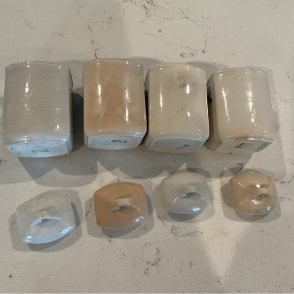 Vintage Germany Spice Pottery Set Allspice, Cinnamon, Ginger & Nutmeg w/ crazing - Picture 11 of 12